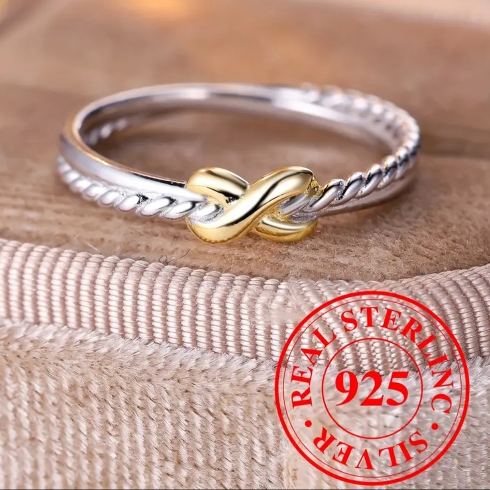 New! Twisted Cable Crossover Ring in Gold & Sterling Silver
